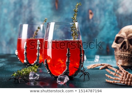 Сток-фото: Halloweens Drink Red Martini Cocktail