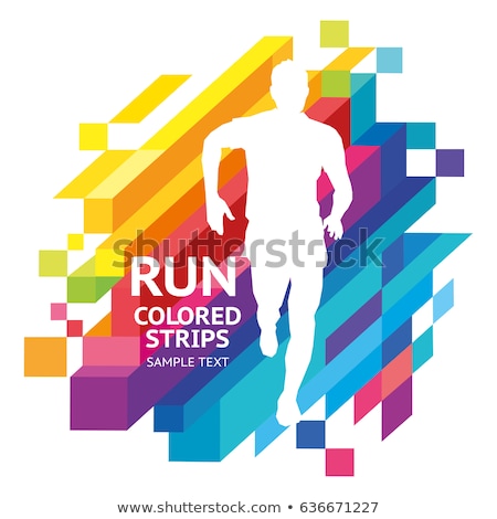 ストックフォト: Running Marathon People Run Colorful Icon