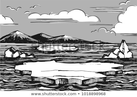 [[stock_photo]]: Color Peak Of Mountain Crag Landscape Hand Drawn Vector