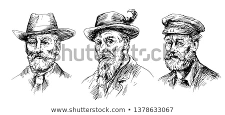 Stok fotoğraf: Sketch Hunter Man With Beard