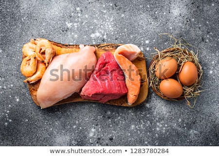 Foto stock: Various Raw Meat Sources Of Animal Protein