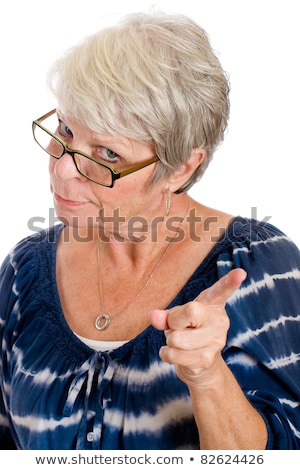 Foto stock: Disappointed Woman Showing Her Unhappiness By Wagging Her Finger