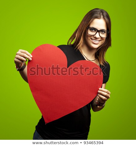 Zdjęcia stock: Beautiful Woman Holding Green And Red Presents