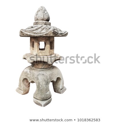 [[stock_photo]]: Old Japanese Stone Lantern In Garden