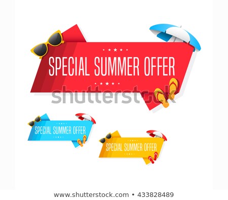 Сток-фото: Summer Offer In Label With Sun