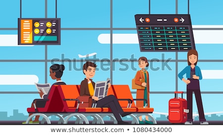 Stock photo: Airplane On The Airfield Vector Illustration