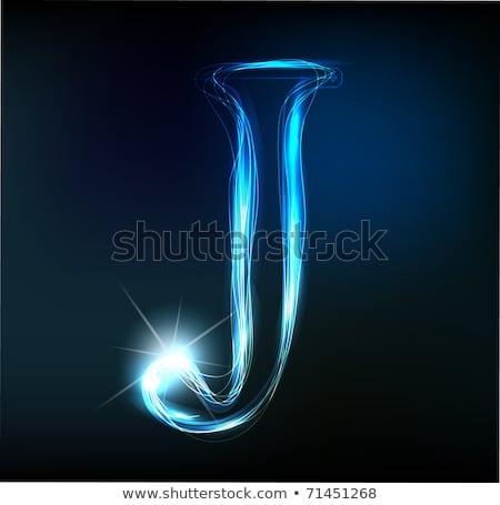 Stock photo: Glowing Font Shiny Letter J
