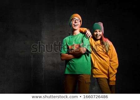 Foto stock: Portrait Of A Happy Smiling Boy With Cap