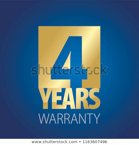 Foto stock: 4 Years Warranty Blue Vector Icon Button