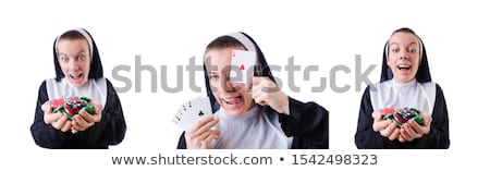 Stock photo: Nun In The Gambling Concept