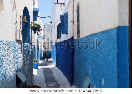 Сток-фото: Street Of Kasbah Of The Udayas In Rabat Morocco