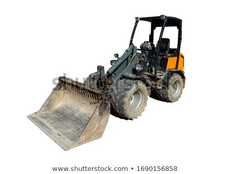 Сток-фото: Bulldozer Without Driver On White Background