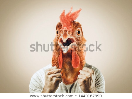 Foto stock: Brown Chicken With Happy Face