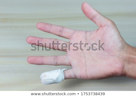 Zdjęcia stock: Injured Finger With Bloody Bandage