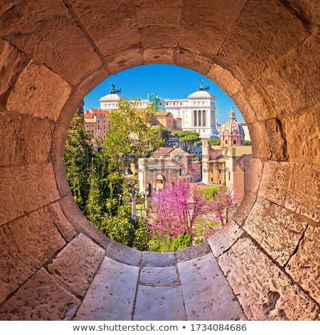 Stockfoto: Scenic Springtime View Over The Ruins Of The Roman Forum In Rome