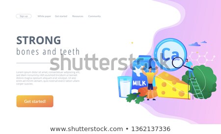 Stockfoto: Uses Of Calcium Concept Landing Page