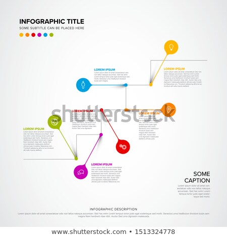 Stockfoto: Stairs Infographic With Colorful Pins