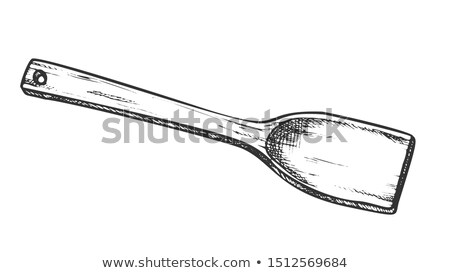 Zdjęcia stock: Scapula Wooden Chef Kitchenware Monochrome Vector