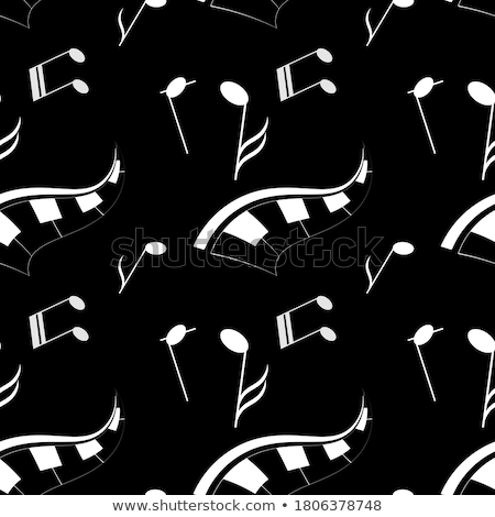 Vector Music Notes Seamless Pattern On White [[stock_photo]] © Tatik22