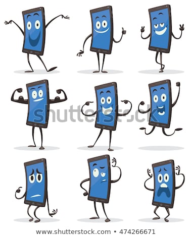 Stock fotó: Cell Mobile Phone Mascot Cartoon Character