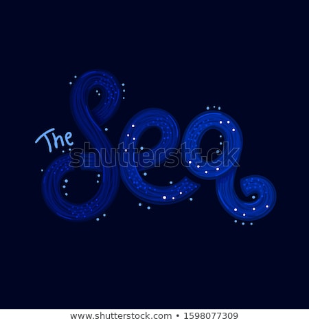 Stock photo: The Sea Lettering Title Or Headline For Book Typography Blue Color