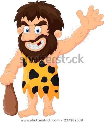 Zdjęcia stock: Cartoon Caveman Waving Hand