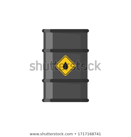 ストックフォト: Black Oil Barrel Gasoline And Petroleum Production Industry Flat Style Vector Illustration On White