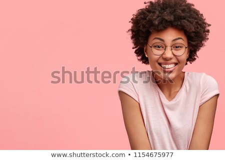 Stock photo: Woman In A Pink Shirt With The Glasses