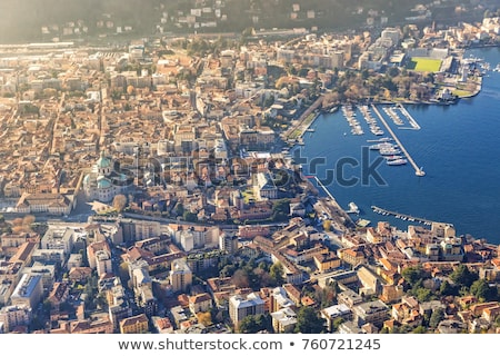 Stock photo: Lake Como Italy From Above With The Village Moltrasio