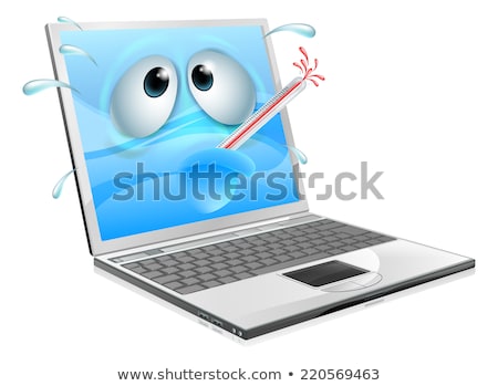 [[stock_photo]]: Rdinateur · malade · de · dessin · animé