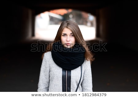 Foto stock: Close Up Portrait Of A Beautiful Brunette Woman