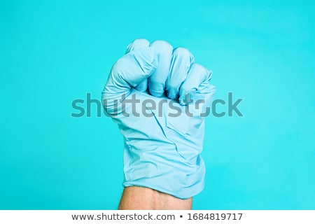 Stock fotó: Rubber Glove Making Fist