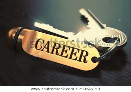 Stock fotó: Keys To Career Concept On Golden Keychain
