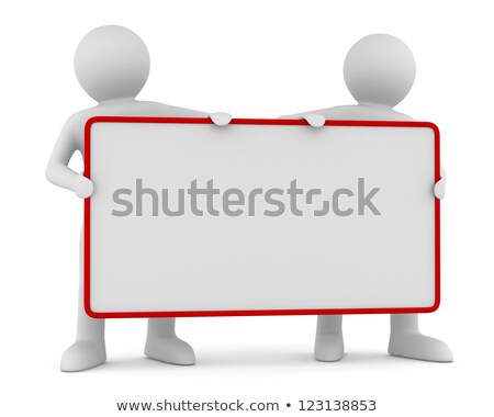 Stock fotó: 3d Man Holding Note Paper In Hand Concept