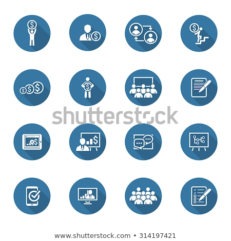 Stock photo: Business Coaching Icon Set Online Learning Flat Design