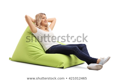 Foto stock: Girl On Beanbag