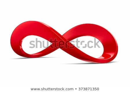 商業照片: Red Infinity Sign On White Background Isolated 3d Image