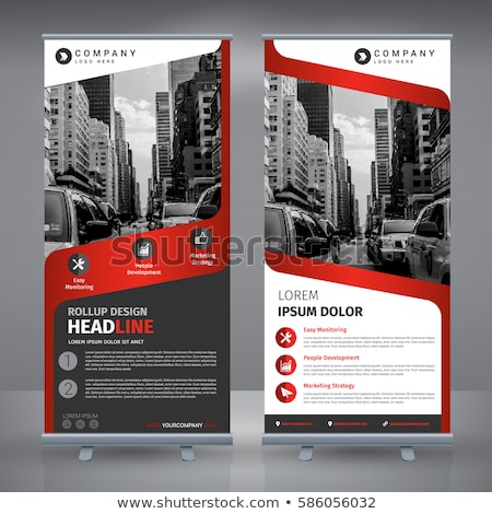 [[stock_photo]]: Red Roll Up Banner Stand Template Stand Designbanner Template