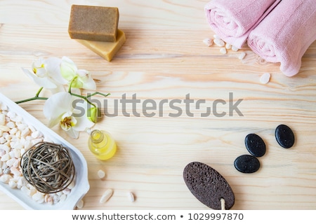 Stock photo: Spa Still Life With Pink Flowers Stones And Water