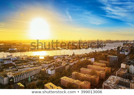 Stock fotó: Aerial Of City Of Hamburg In The Afternoon