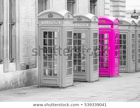 Five Red London Telephone Boxes All In A Row Stok fotoğraf © chrisukphoto