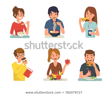 ストックフォト: Woman Eating Fruit And Muesli