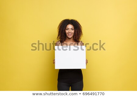 Stok fotoğraf: Beautiful Woman Holding Cards In Bar