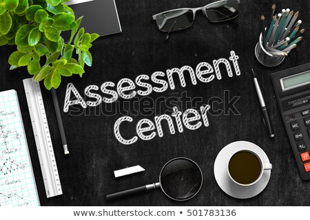 [[stock_photo]]: Assessment Center Concept On Black Chalkboard 3d Rendering