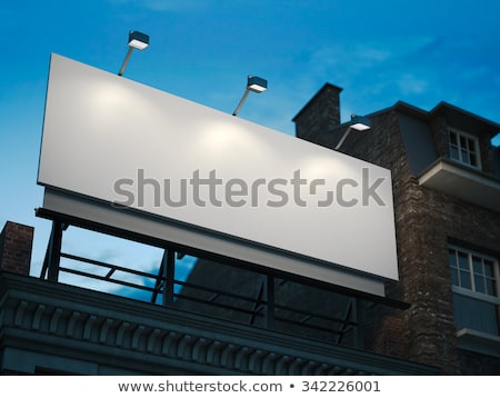 Сток-фото: Blank Billboard Standing On Classic Building In The Night