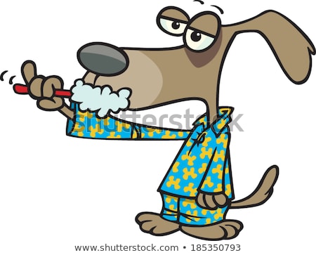 Foto d'archivio: Cartoon Dog In Pajamas