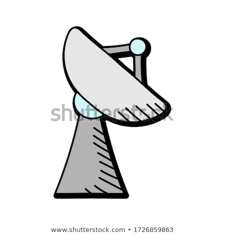 Zdjęcia stock: Radio Set With Antenna Hand Drawn Outline Doodle Icon