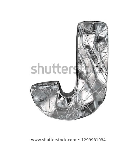 ストックフォト: Grunge Aluminium Foil Font Letter J 3d