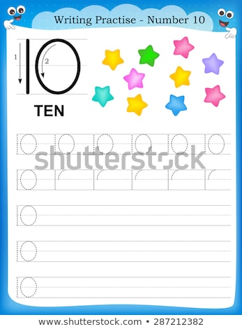 Foto stock: Guide To Write Number Ten