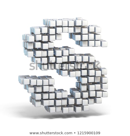 Stockfoto: Cube Grid Letter S 3d